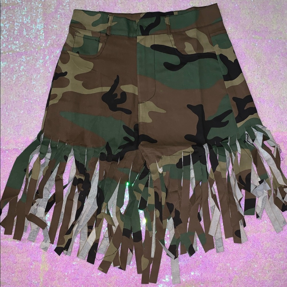 Camo Tassel Shorts